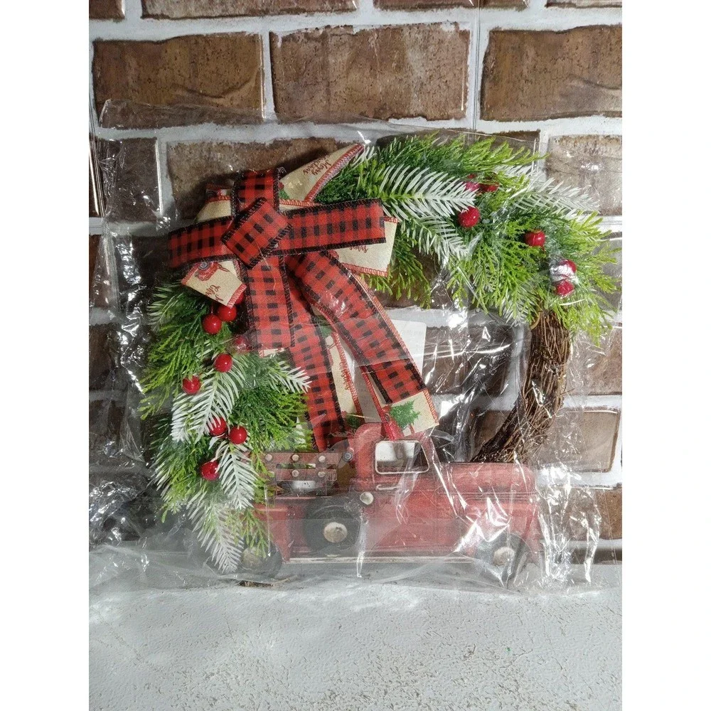 Red Truck Christmas Wreath 13x13